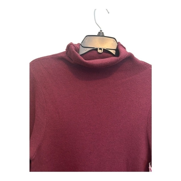caslon Double Knit Long Sleeve Turtleneck Sweater Dress in wine color - Picture 7 of 14